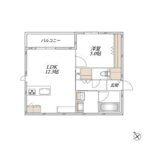 1LDK 間取り図