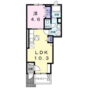 1LDK 間取り図