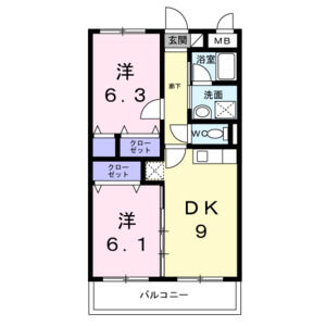 2LDK 間取り図