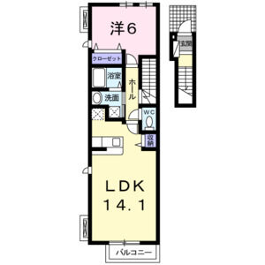 1LDK 間取り図