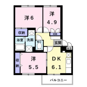 3DK 間取り図