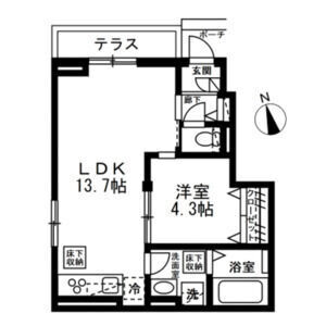 1LDK 間取り図