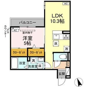 1LDK 間取り図