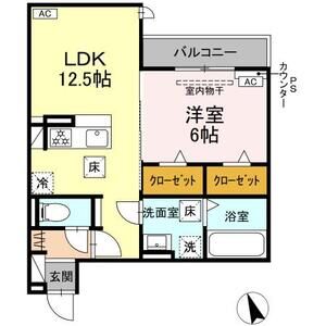 1LDK 間取り図