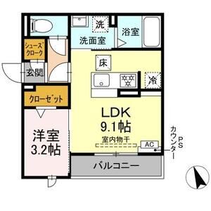 1LDK 間取り図