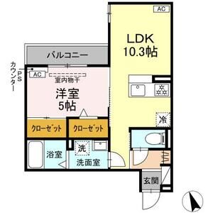 1LDK 間取り図