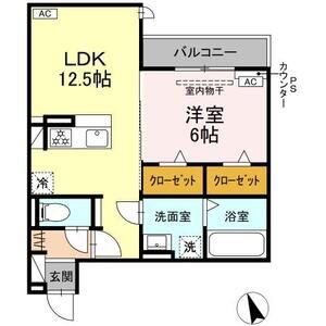 1LDK 間取り図