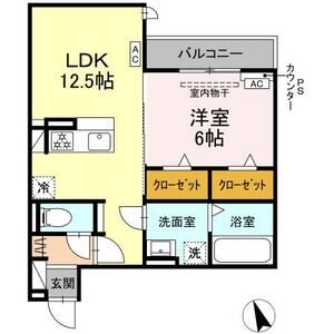1LDK 間取り図