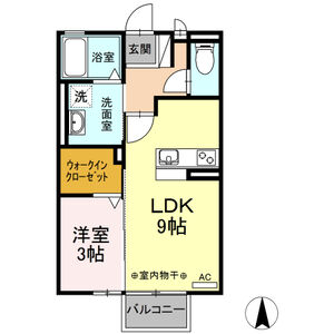1LDK 間取り図