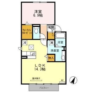 1LDK 間取り図