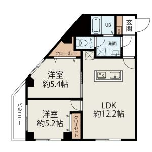2LDK 間取り図