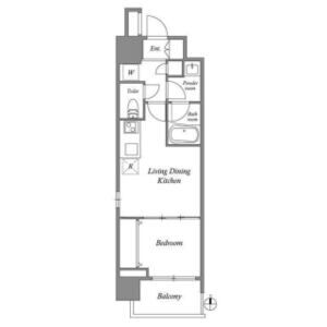 1DK 間取り図