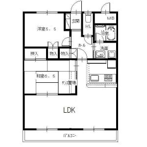2LDK 間取り図
