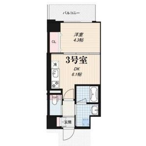 1DK 間取り図