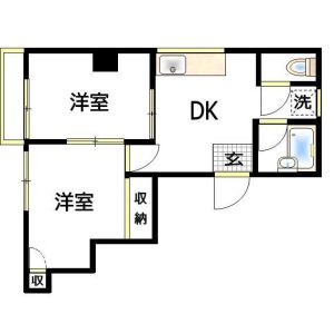 2DK 間取り図