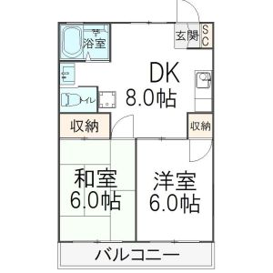 2DK 間取り図