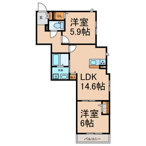 2LDK 間取り図