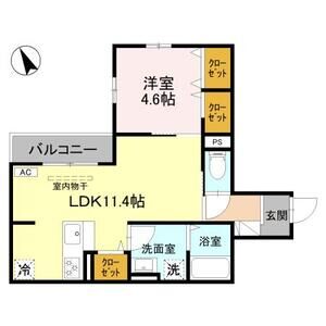 1LDK 間取り図