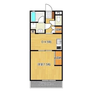 1DK 間取り図