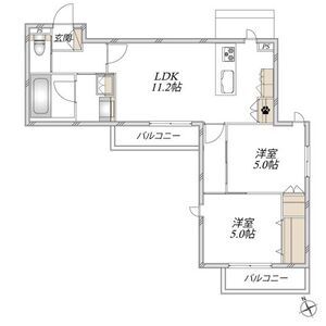 2LDK 間取り図