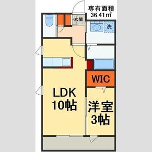 1LDK 間取り図