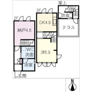 1DK 間取り図