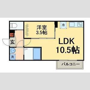 1LDK 間取り図