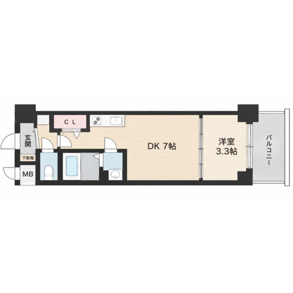 1DK 間取り図