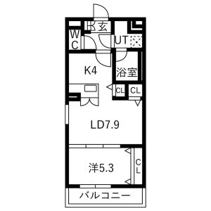 1LDK 間取り図