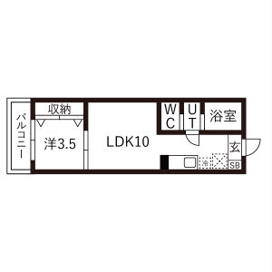 1LDK 間取り図