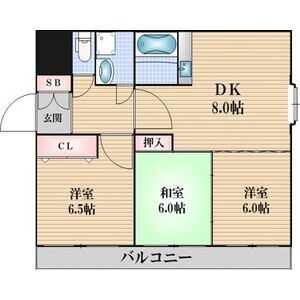 3DK 間取り図