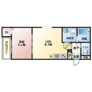 1LDK 間取り図
