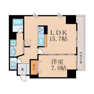 1LDK 間取り図