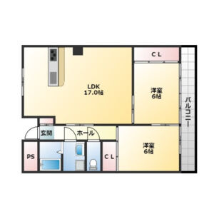 2LDK 間取り図
