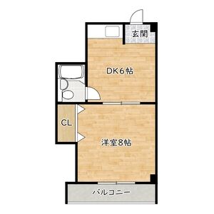 1DK 間取り図