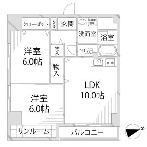 2LDK 間取り図