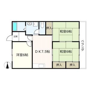 3DK 間取り図