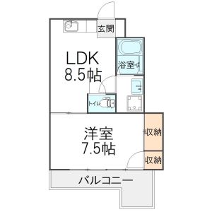 1LDK 間取り図