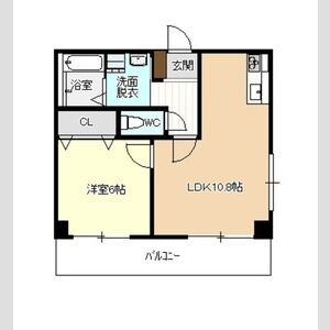 1LDK 間取り図