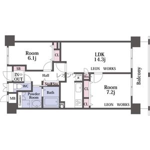 2LDK 間取り図