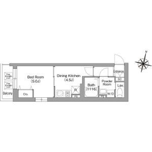 1DK 間取り図