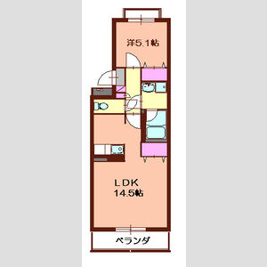 1LDK 間取り図