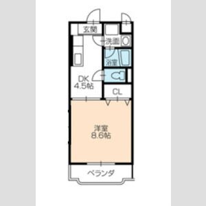 1DK 間取り図
