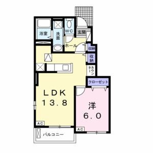 1LDK 間取り図