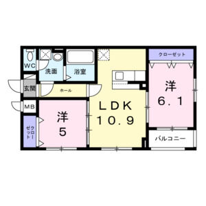 2LDK 間取り図