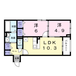 2LDK 間取り図