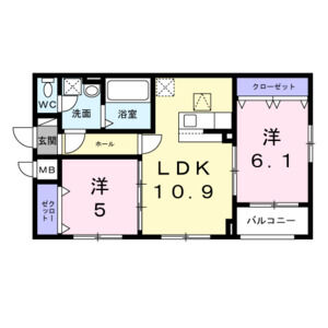 2LDK 間取り図