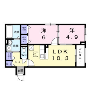 2LDK 間取り図