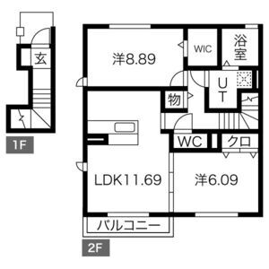 2LDK 間取り図