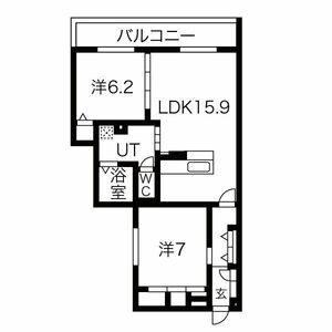 2LDK 間取り図